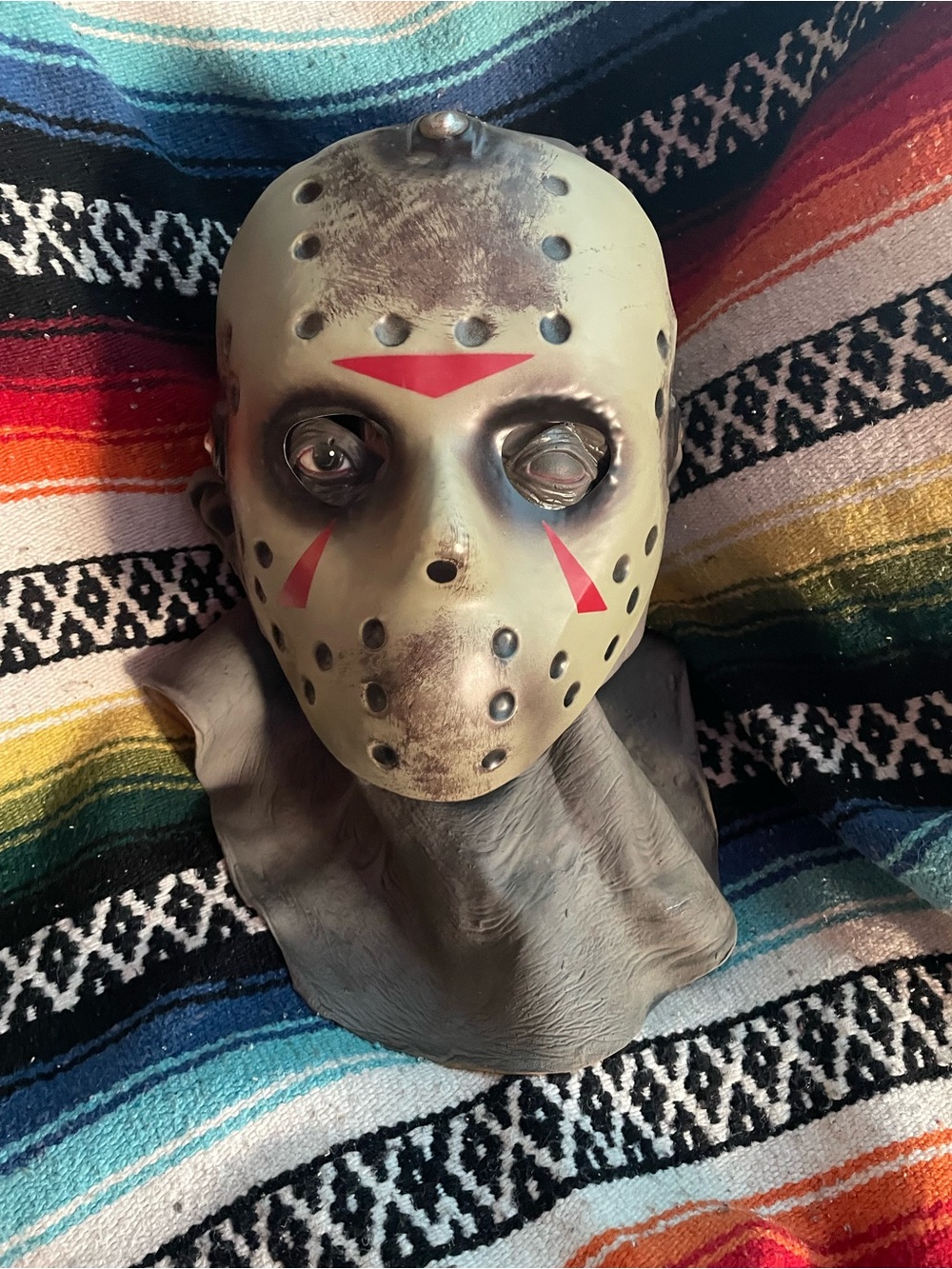 Jason Voorhees deluxe overhead latex mask with a detachable hockey mask